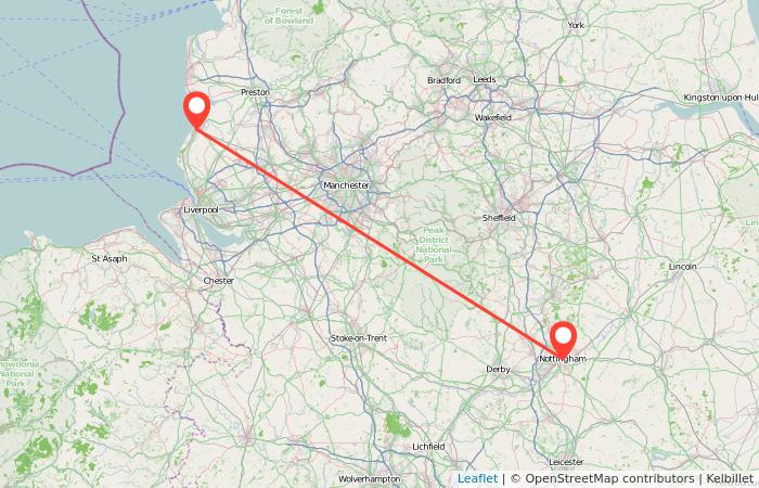 Nottingham to Southport train Gopili