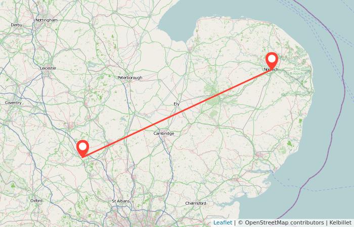 Norwich to Milton Keynes train Gopili