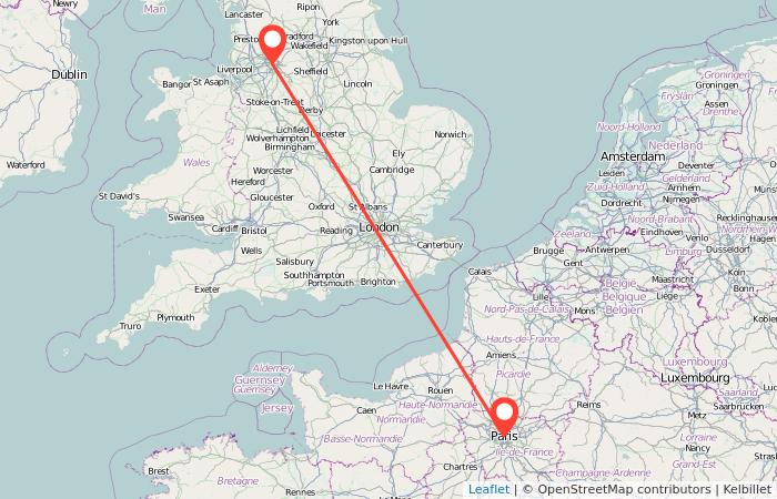 Bus from Manchester to Paris from 32 Gopili