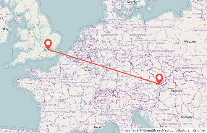 London to Vienna train from 164 Gopili