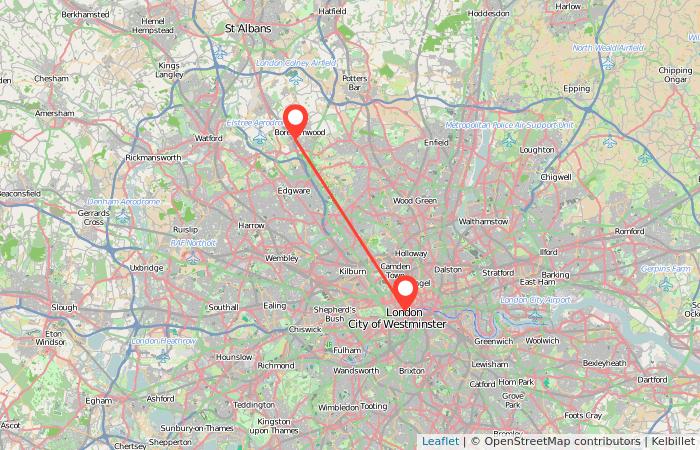 London to Borehamwood train Gopili