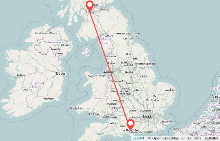 Glasgow to Southampton train Gopili