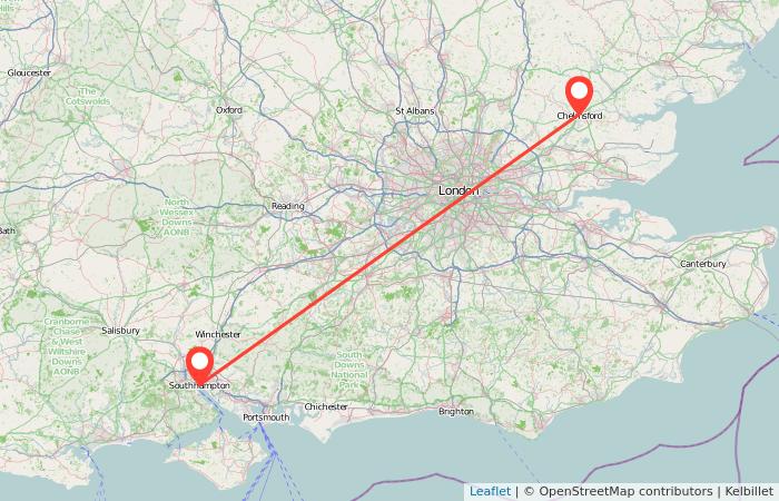 Chelmsford to Southampton train from 27 Gopili