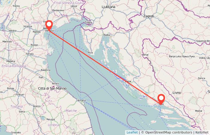 Cheap train from Venice to Split gopili