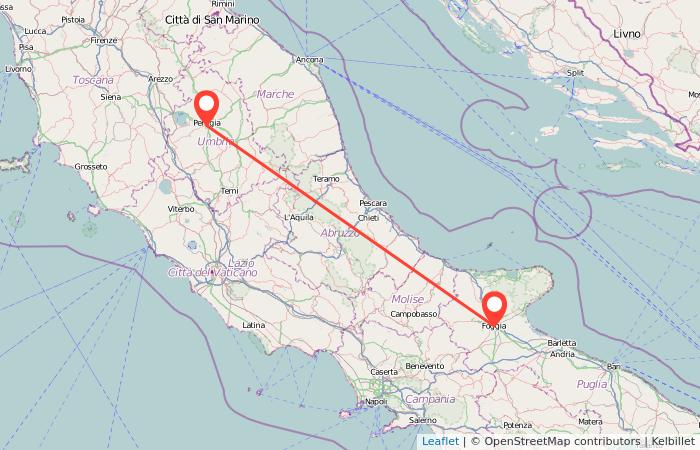 Rideshare Perugia to Foggia for cheap gopili