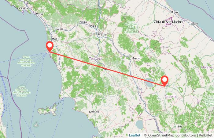 Livorno to Perugia bus for cheap gopili