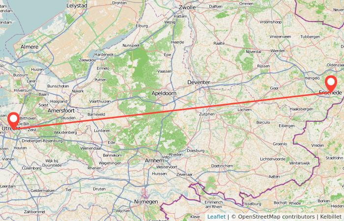 Bus van Enschede naar Utrecht