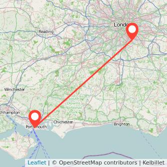 Beckenham Portsmouth train map