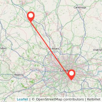 Beckenham Milton Keynes train map