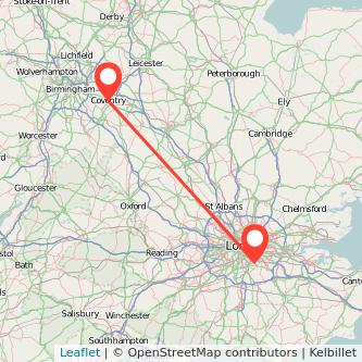 Beckenham Coventry train map