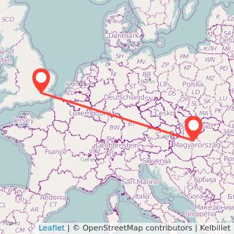 Beckenham Budapest train map