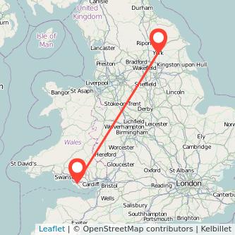 Bridgend York train map