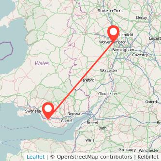 Bridgend Wolverhampton bus map