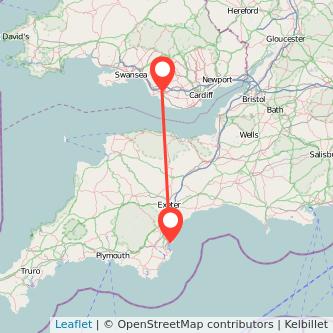 Bridgend Torquay train map