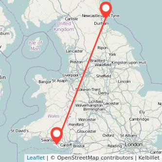 Bridgend Sunderland train map