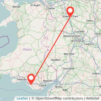 Bridgend Stoke-on-Trent bus map