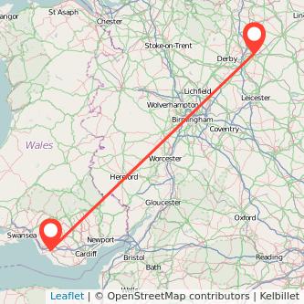 Bridgend Nottingham bus map