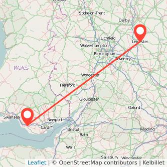 Bridgend Leicester bus map