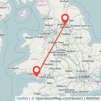 Bridgend Leeds train map