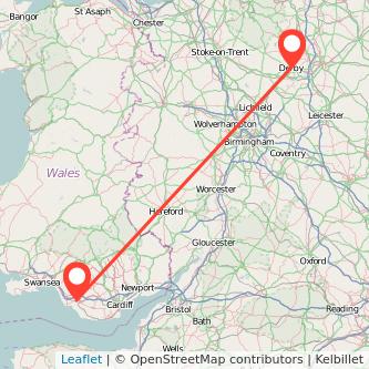 Bridgend Derby bus map