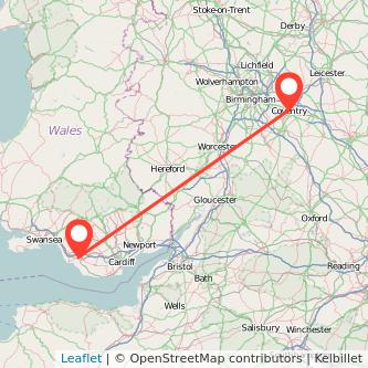 Bridgend Coventry bus map