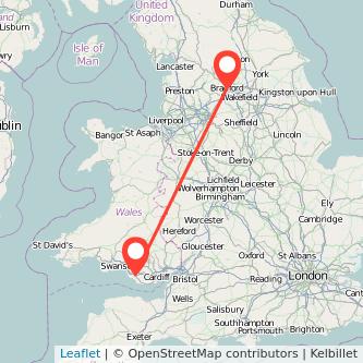 Bridgend Bradford bus map