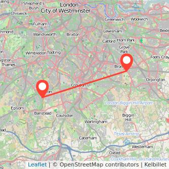 Bromley Sutton train map