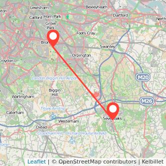 Bromley Sevenoaks bus map