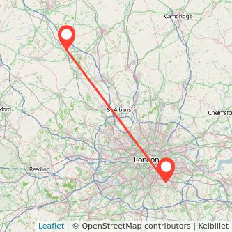 Bromley Milton Keynes train map