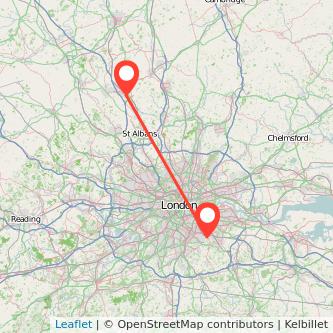 Bromley Luton train map