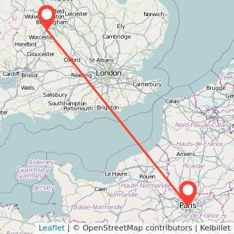 Bromsgrove Paris train map