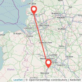 Bromsgrove Preston train map