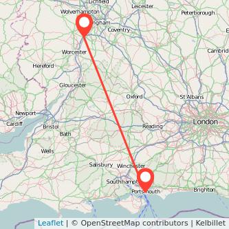 Bromsgrove Portsmouth train map