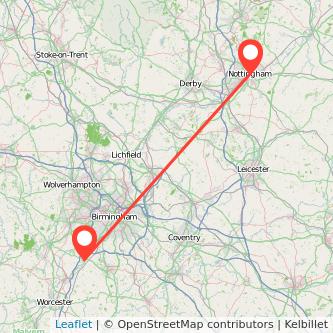 Bromsgrove Nottingham train map