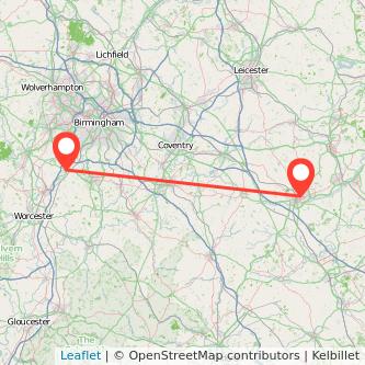 Bromsgrove Northampton train map