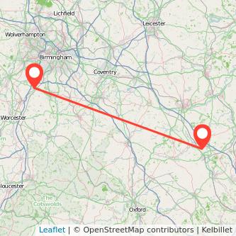 Bromsgrove Milton Keynes train map