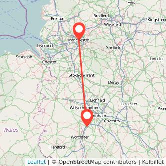 Bromsgrove Manchester train map