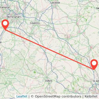 Bromsgrove Luton bus map