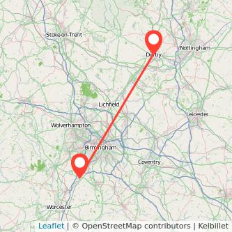 Bromsgrove Derby bus map