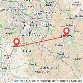 Bromsgrove Coventry train map