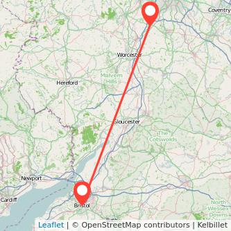 Bromsgrove Bristol train map