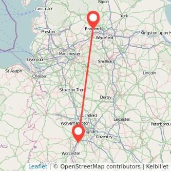 Bromsgrove Bradford train map