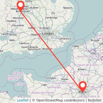 Cradley Heath Paris train map