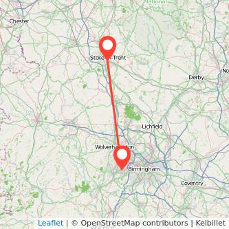 Cradley Heath Stoke-on-Trent train map