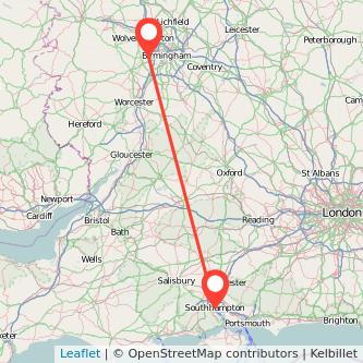 Cradley Heath Southampton train map