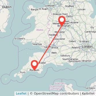 Cradley Heath Plymouth train map