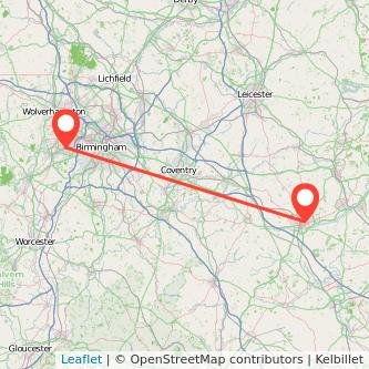 Cradley Heath Northampton train map