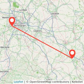 Cradley Heath Milton Keynes train map