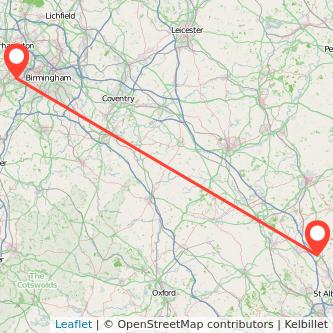 Cradley Heath Luton train map