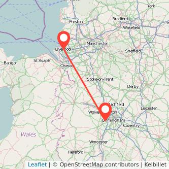 Cradley Heath Liverpool train map